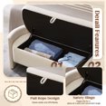 thumbnail image 3 of Lunale 41.73" End of Bed Bench for King Size Bed, Velvet Upholstered Storage Ottoman for Bedroom, Beige, 3 of 7