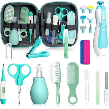 Baby Healthcare and Grooming Kit Portable Baby Safety Care Set Baby Essentials kit for Newborn (Green 26 in 1)