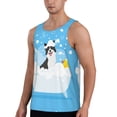 thumbnail image 2 of Pofeuu Collie in Bathtub Print Men's Workout Tank Tops Sleeveless Muscle Gym Shirt Quick Dry-4X-Large, 2 of 7
