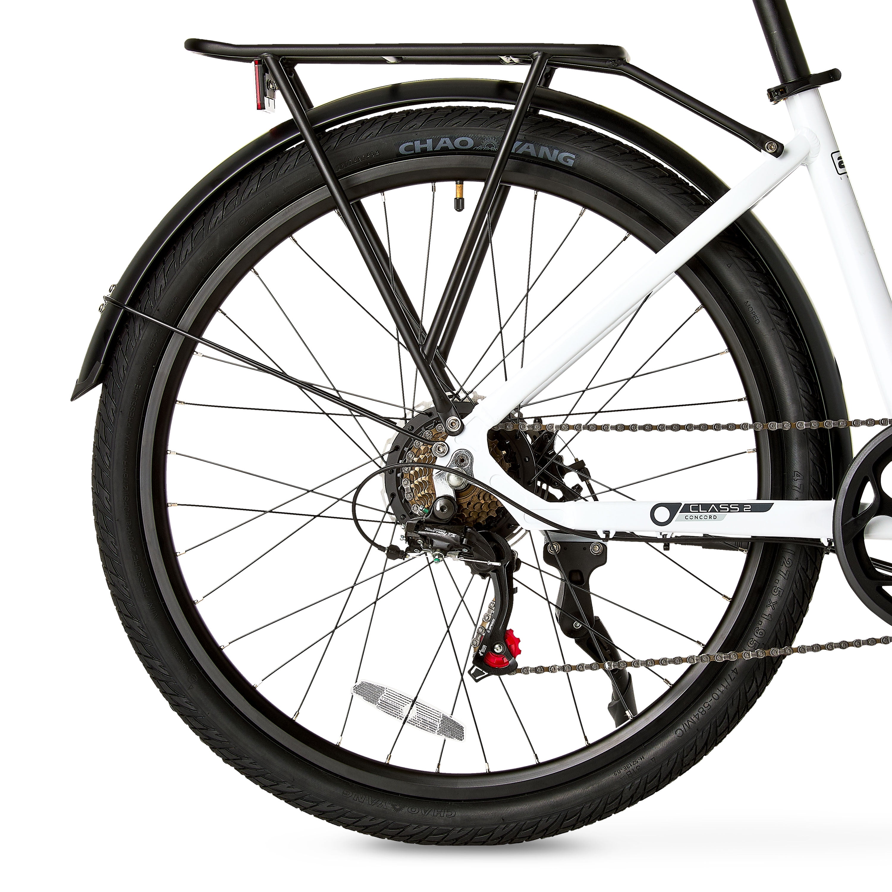 Concord 27.5" Step-Thru Electric Bike, 36V, Class 2, Aluminum, 49 Pounds, White, Unisex, Fits Riders 5'1" - 6'1"