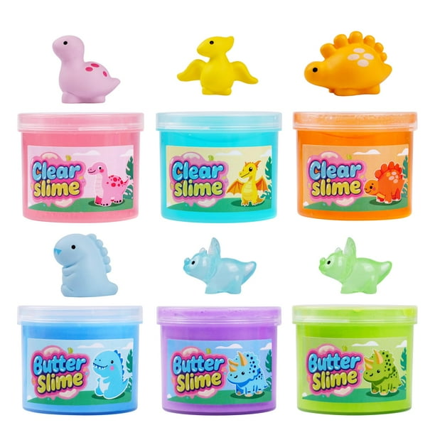 Kit De Slime Batalla De Dinosaurios Y Monstruos – 14 Slimes Prefabricados, Figuras Y Moldes, Diversión Sin Pantallas