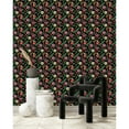 thumbnail image 2 of Flowers and Berries on Dark Background Wallpaper Pre-Pasted - 25"W x 225"H, 2 of 3