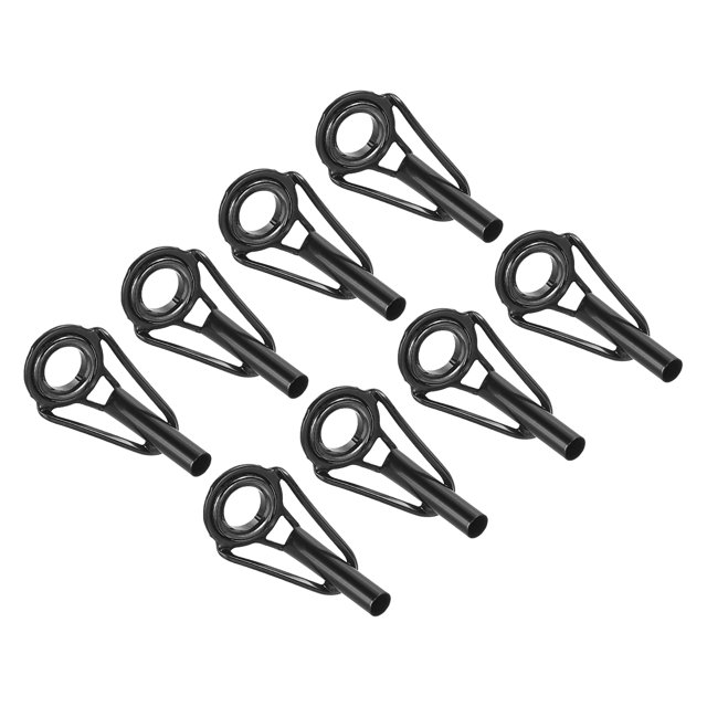 Unique Bargains 2.8mm Stainless Steel Fishing Rod Tip Repair Kit Pole Ring Guide Replacement, Black 8 Pack