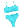 thumbnail image 1 of Elegante traje de baño dividido para mujer, sin cintura, color sólido, Halter, encaje, cómodo Bikini OAVQHLG3B Store  lin121212, 1 of 3
