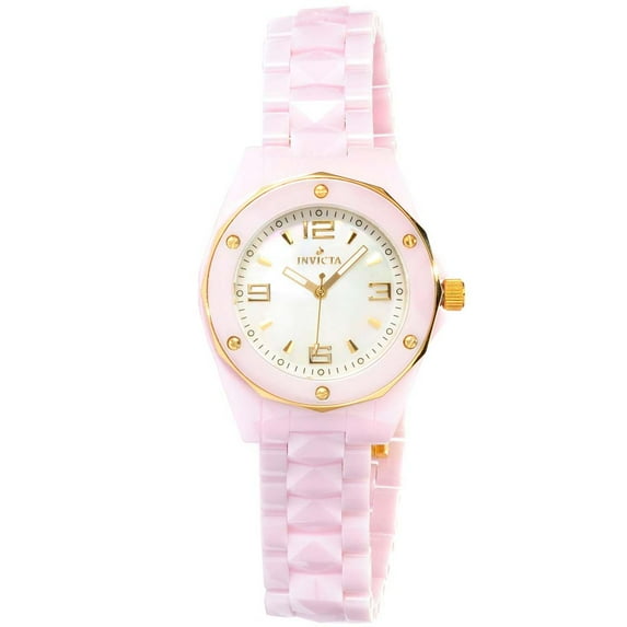 10260 Women's Ocean Elite Rose Gold Accents Pink Ceramic Mother of Pearl Dial Watch