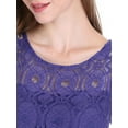 thumbnail image 6 of Allegra K Women's Sleeveless Semi Sheer Yoke Floral Lace Mini Flare Dress, 6 of 7