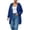 (New37)Blue, variant on Thousandth Women's Loose Fit Zip Up Hooded Coat Casual Mid Length Oversized Long Sleeve Sweatshirt Fall Winter Warm Jacket