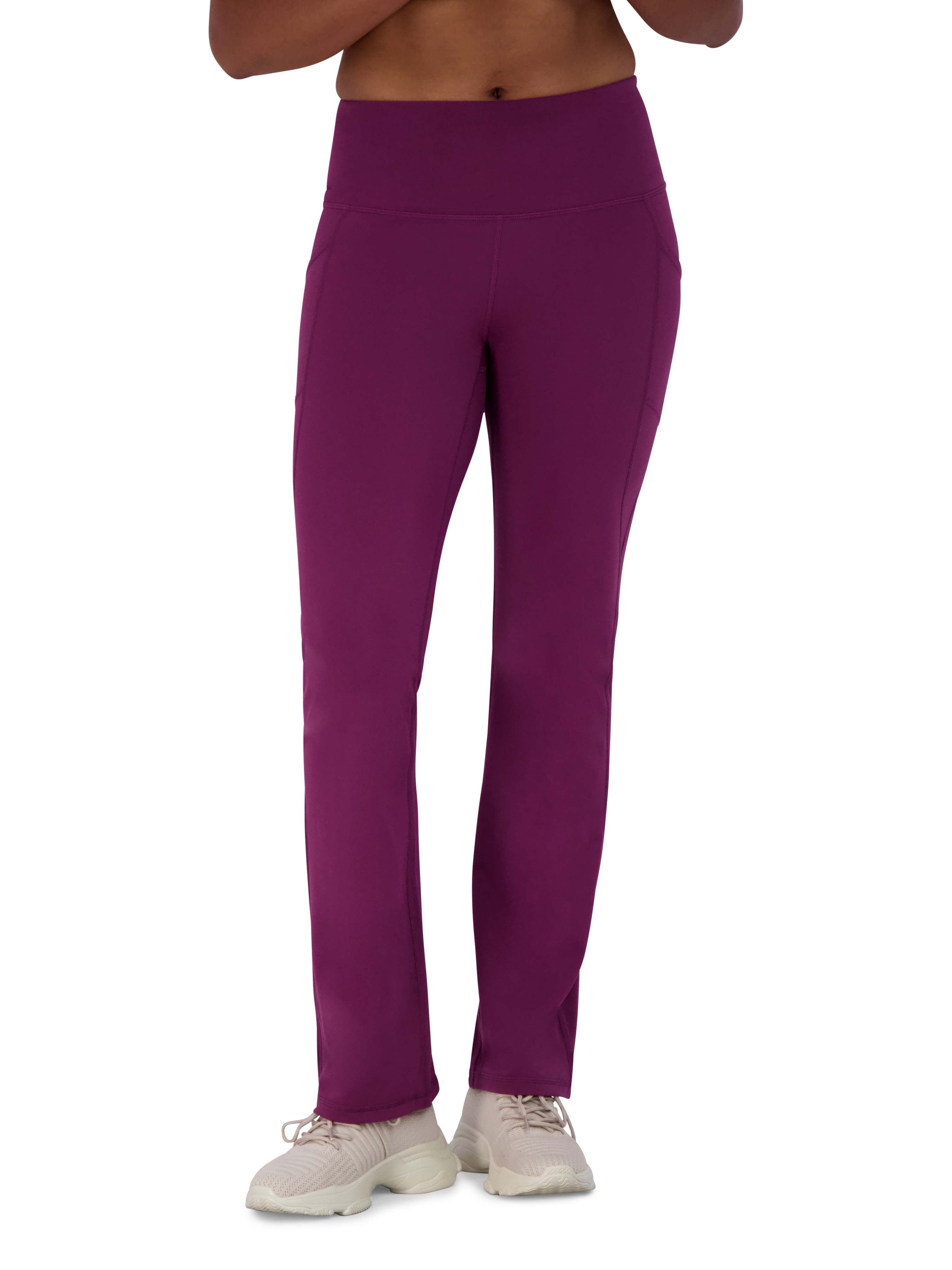 Reebok Women's Everyday High Waist Flair Bottom Yoga Pants with Pockets and 31" Inseam