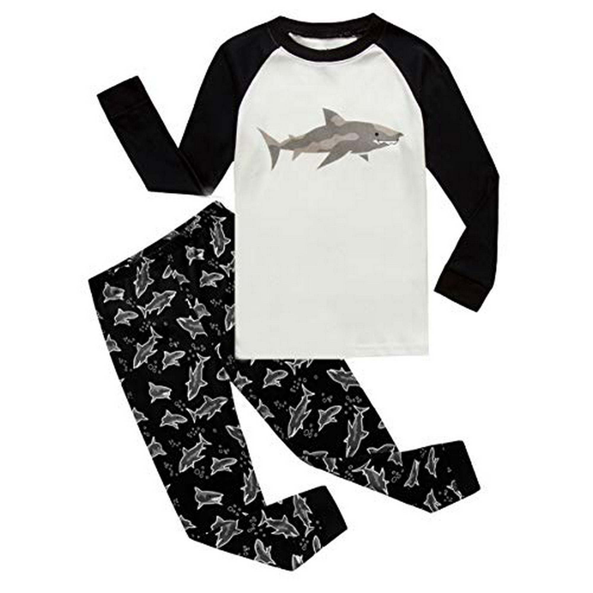 See Pic Shark Big Boys Long Sleeve Pajamas 100 Cotton Pjs Size 8 Other