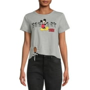 Mickey Mouse Women's Cropped T-Shirt with Ruched O-Ring