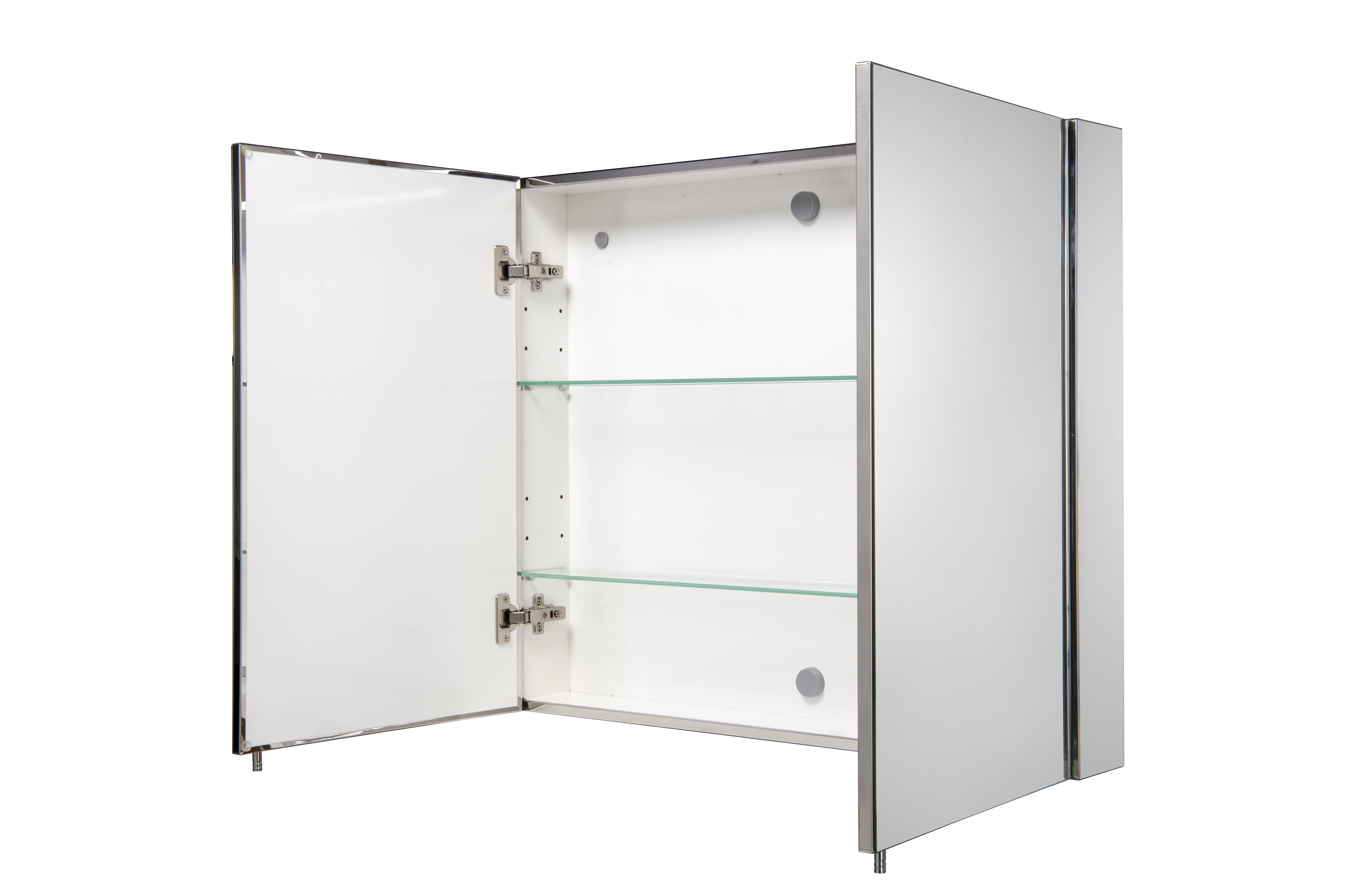 Croydex Finchley Large Double Door Stainless Steel Medicine Cabinet with Mirror (31.5x26in)