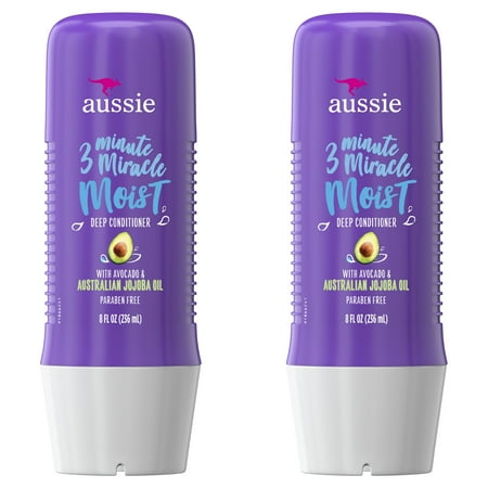 Dry Hair Repair - Aussie Paraben-Free Miracle Moist 3 Minute Miracle w/ Avocado, 8.0 fl oz Twin (Best Hair Products For Redheads)