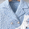 thumbnail image 6 of SONGGE Girls Floral Print Dress With Sheer Overlay And Jacket Summer Style Outfit Sets Toddlers Kids Back To School Cute Clothing Sets, 6 of 8