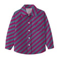 thumbnail image 6 of Toddler Baby Button Up Shirt for Boys Back to School Uniform Long Sleeve Strip Shirts Dressy Casual Spring Girls Tops, Purple, 7 Years, 6 of 7