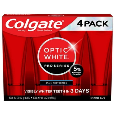 Colgate Optic White Pro Series Whitening Toothpaste 3.3 Ounce (Pack of 4)