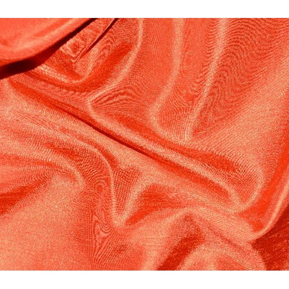 Satin Shantung Solid Fabric 60" Wide Sold by The Yard (Dark Orange)