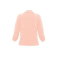 thumbnail image 4 of Women's Casual Fitted Blazer Draped Open Front with Ruched 3/4 Sleeves (S-3XL), 4 of 6