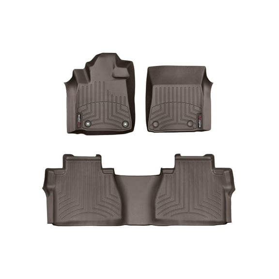 WeatherTech Custom Fit FloorLiners compatible with 2014-2021 Toyota Tundra - 1st & 2nd Row, Cocoa