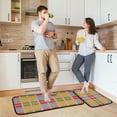 thumbnail image 6 of GZHJMY Colorful Lattice Knitting Anti Fatigue Kitchen Mat Set of 2 Non Slip Skid Washable Soft Absorbent Anti Kitchen Floor Mats for Kitchen Sink Laundry Room Bathroom (19"x27"+19"x47"), 6 of 7