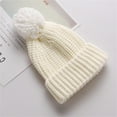 thumbnail image 2 of Kids Winter Hats Girls Knitted Winter Beanie Hat with Pompom Warm Lining Windproof Cap for Boys Girls, 2 of 4