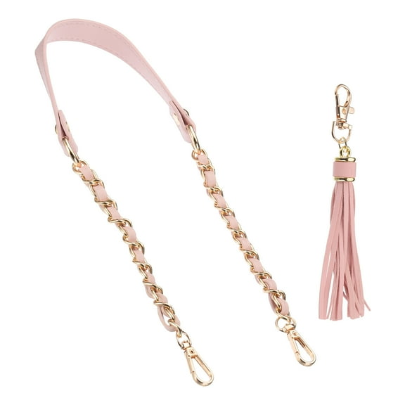 Uxcell Purse Chain Strap, 24 Inch Leather Chain Straps Purse Strap Replacement Flat Chain Strap with Tassel for Crossbody Bag Handbag Woman, Black,5