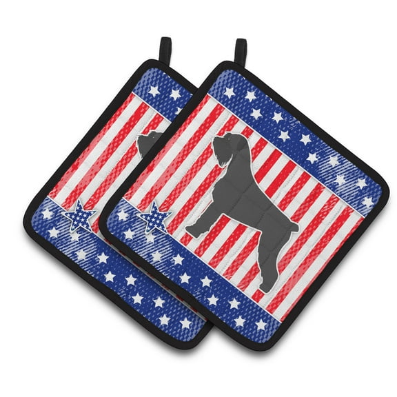 Carolines Treasures BB3373PTHD Patriotic Giant Schnauzer Pair of Pot Holders , 7.5HX7.5W, multicolor