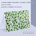 thumbnail image 3 of Yayeee Toggle Light Switch Wall Plate 3-Gang 6.37"x4.48" Decorative Outlet Cover, Green Dot Triangles Pattern, 3 of 7