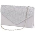 thumbnail image 2 of SkyAuks Tote Bag for Women, Sparkling Envelope Clutch Purses for Women, White, 2 of 7