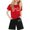 Red, variant on Girls Outfits & Sets - Stylish Comfortable Round Neck T-Shirt for Children for Casual Wear and Everyday Activities