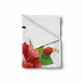 thumbnail image 2 of Letter H Soft Flannel Fleece Blanket, Hibiscus Design Green Leaves Vibrant Color Flower Natural Pattern Print, Cozy Plush for Indoor and Outdoor Use, 50" x 70", Vermilion Green Black, by Ambesonne, 2 of 6