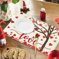 thumbnail image 5 of SDJMa Red Love Heart Tree Valentine Placemat, 12x18 Inch Table Mats for Anniversary Wedding Party Kitchen Dining Table Decoration, 5 of 6