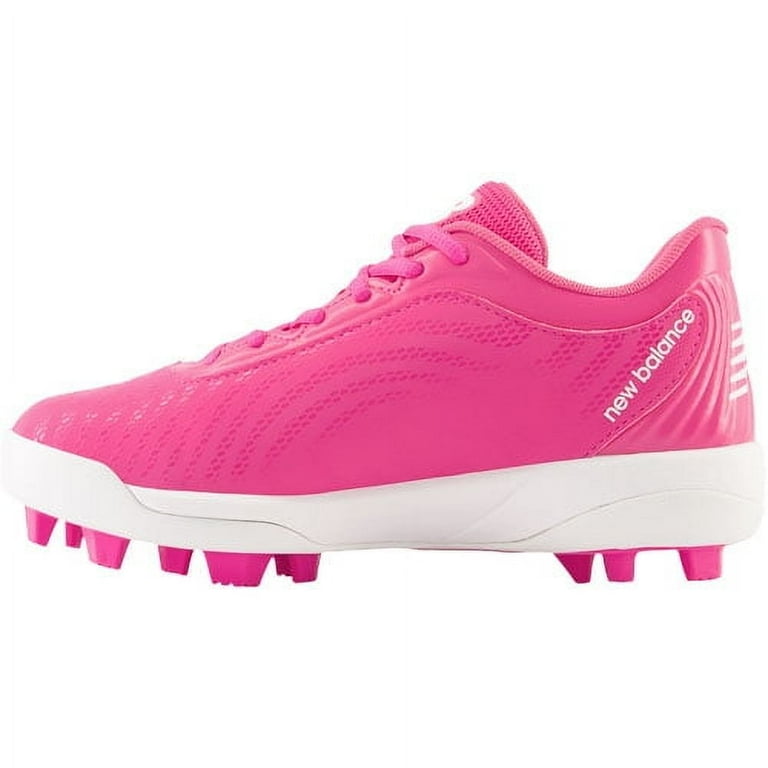 New Balance Youth 4040V7 Rubber Molded Baseball Cleat Pink/White