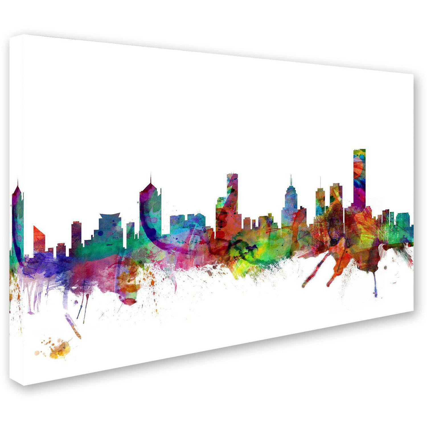 Trademark Fine Art "Melbourne Skyline" Canvas Art by Michael Tompsett