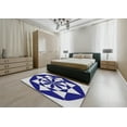 thumbnail image 4 of Ahgly Company Indoor Square Patterned Cobalt Blue Novelty Area Rugs, 3' Square, 4 of 6
