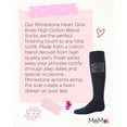 thumbnail image 7 of MeMoi Rhinestone Heart Knee High Cotton Blend Socks - Girls - Female, 2, Navy, 7 of 7