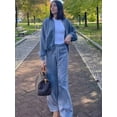 thumbnail image 2 of HH TRAF Conjuntos de otoño para mujer, chaquetas bomber de color liso a la moda, sudadera con cremallera de manga larga, abrigo y pantalón con cintura elástica y cordones, traje para mujer, 2 of 5