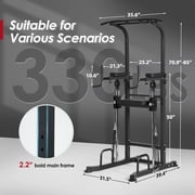 Soges Pull Up Bar 10 Adjustable Height Power Tower Dip Station for Enhanced Fitness, Multi-Functional Power Rack Workout Machine for Home Gym Strength Training Fitness Exercise Equipment,Black