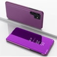 thumbnail image 6 of Samsung Galaxy S22 Ultra (Not S22) Makeup Mirror Phone Case for Women Girls, Luxury Clear View Smart Display Case Ultra Thin Flip Phone Cover for Samsung Galaxy S22 Ultra QH Purplish Red, 6 of 9
