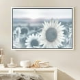 thumbnail image 2 of PixonSign Framed Canvas Print Wall Art Sunflower Field at Sunset Nature Plants Photography Realism Modern Scenic Relax/Calm Blue Cool for Living Room, Bedroom, Office - 24"x36" White, 2 of 5