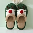 thumbnail image 5 of Lilgiuy Christmas Winter Women Plush Slippers Elk Indoor Home Anti-skid Outdoor Wear ShoesGreen5.5 Winter Fashion 2022, 5 of 5