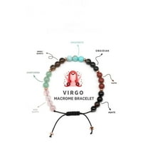 Womens Virgo Birthstone Bracelet, Astrology Zodiac Bracelet, Amazonite, Aventurine & Healing Stones, August September Birthdays Gift Idea 6mm 7inches