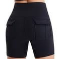 thumbnail image 5 of Timegard Yoga Shorts Women High Waist Short Workout Leggings Skinny Stretch Solid Color Gym Shorts with Pockets, 5 of 5
