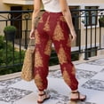 thumbnail image 5 of Womens Christmas Sweatpants Baggy Drawstring Tapered Leg Bottom Casual Workout Pant with Pockets, 5 of 6