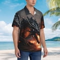 thumbnail image 3 of Balery Fiery Black Dragon Attack Camisas hawaianas de manga corta para hombre, camisas playeras de corte holgado, camisas de vacaciones con botones,X-Large, 3 of 7