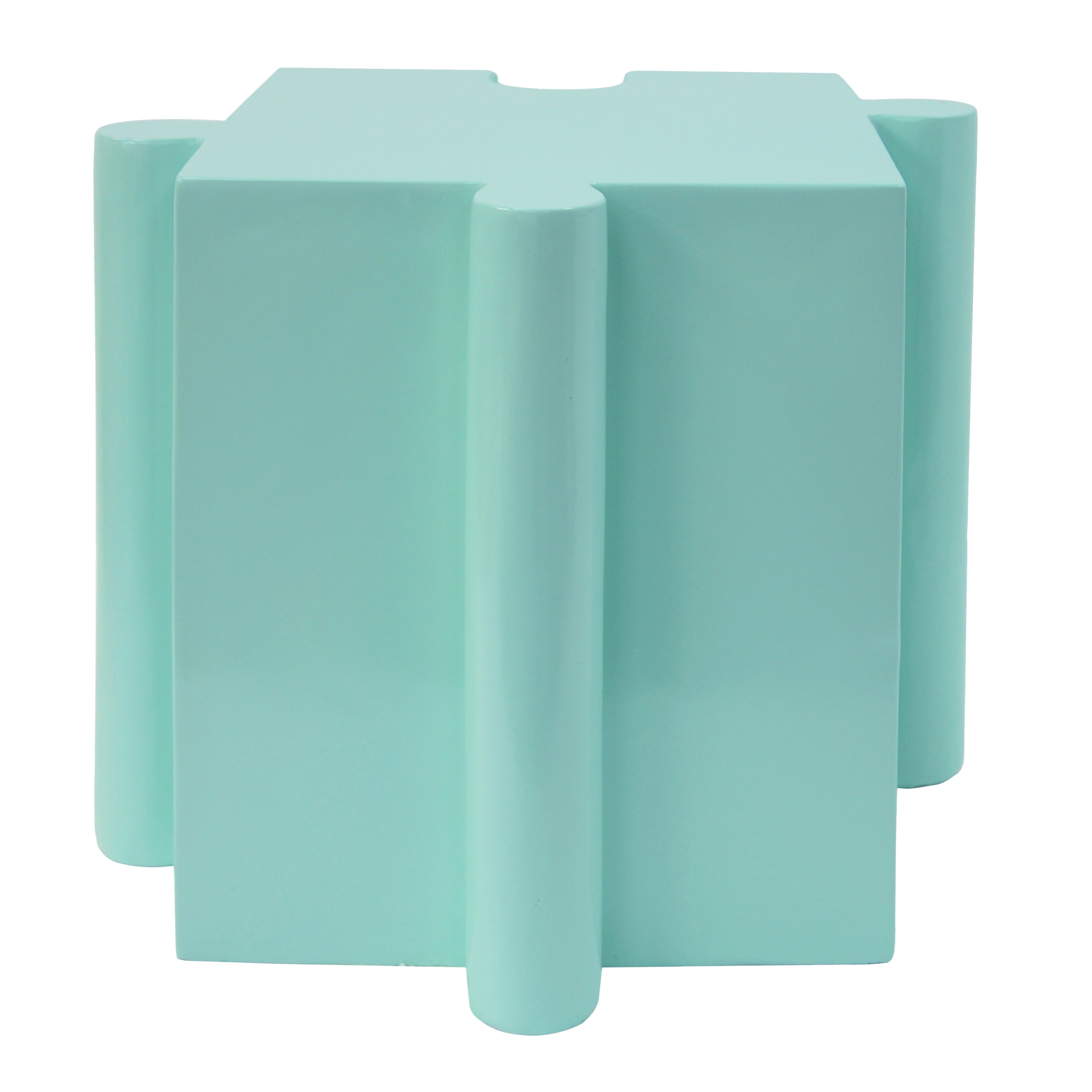 Puzzle Art Side Table, Outdoor Modular Convex Edge Table for Patio Garden Indoor Outdoor, Light Green