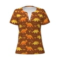 thumbnail image 3 of Naloa Dinosaurs and Leaves Print T-Shirts Short Sleeve V Neck Tees for Women Fashion Tops Trendy Lightweight Soft Casual Summer Outfits Clothes, 3 of 5