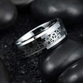 thumbnail image 2 of Wedding Rings for Men or Women. 8mm Silver Tungsten Band Silver Gears Inlay, 2 of 4