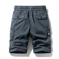thumbnail image 4 of Men's Heavy-Duty Multi-Pocket Cargo Shorts, Outdoor Beach Work Short Pants with Quick-Dry Fabric & Reinforced Hem ,Dark Gray XL, 4 of 5