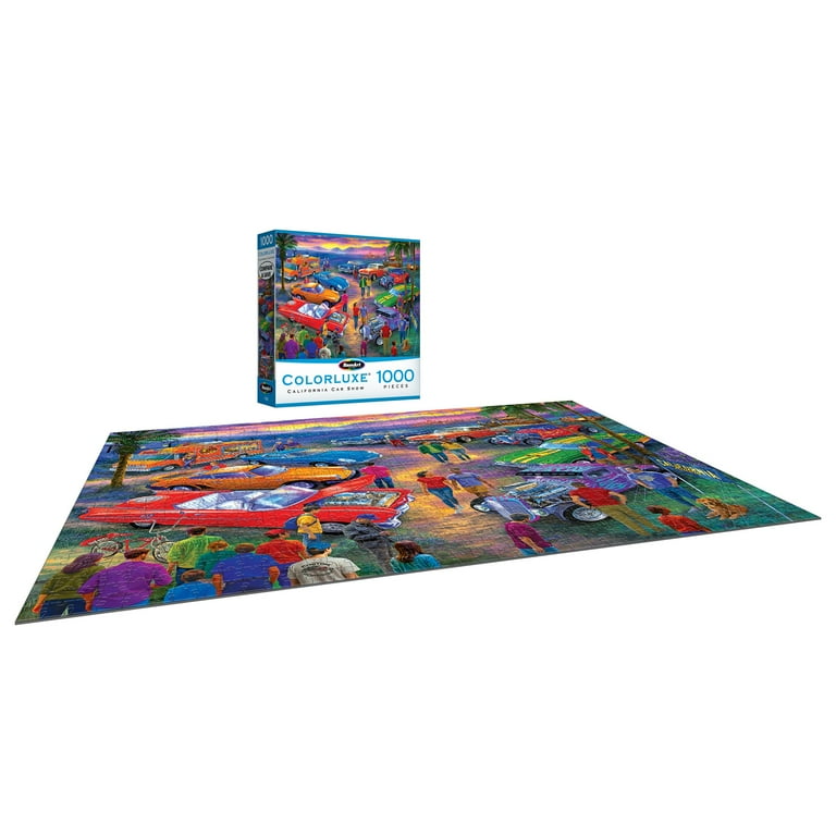 RoseArt Colorluxe 1000-Piece Classic Car Show Jigsaw Puzzle