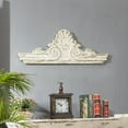 thumbnail image 2 of SOFE Distressed White Finish Wooden Scroll over the Door Decor 33", Large Decorative Wall Sculpture, Carved Wood Wall Art Hanging Window, Unique Wall Decor for Farmhouse Living Room Kitchen, 2 of 6